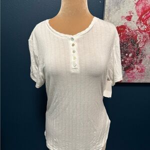 Three Dots Button-Front Women's Top M
